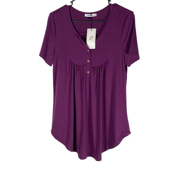 Purple Womens V-neck Blouse Size Small - Picture 1 of 6